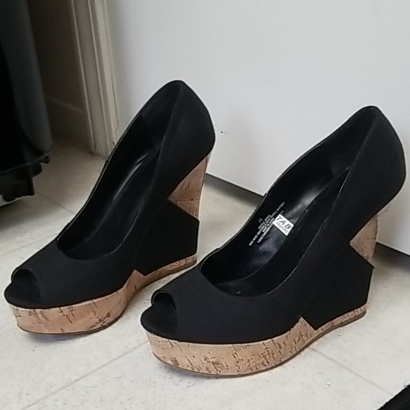 Wedge peep toe platforms w/ faux cork MOSSIMO - Picture 3 of 11